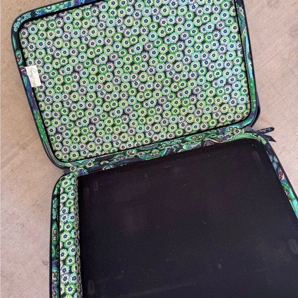 Vera Bradley Floral Green and Blue Women's Computer Workstation Bag - Picture 2 of 3